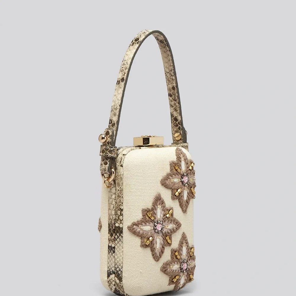 Tory Burch Jardin Canvas Minaudiere Clutch